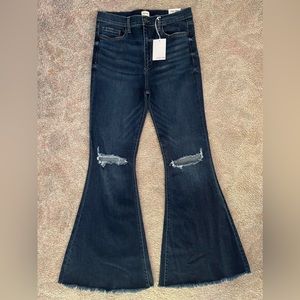 Sneak Peek High Waisted Dark Washed Flares 13/31